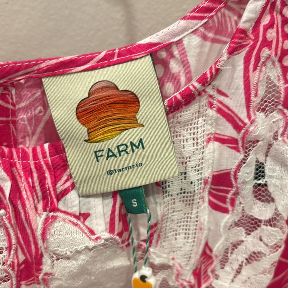 FARM Rio Red & White Floral Smocked Mini Dress - Picture 3 of 5